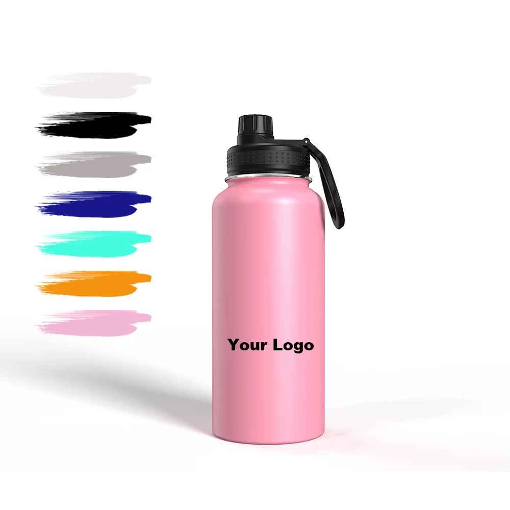 32OZ Amazon Hot Seller Hydro Bottle Flask Wide Mouth Straw Lid  Stainless Steel Reusable Water Bottle Vacuum Insulated