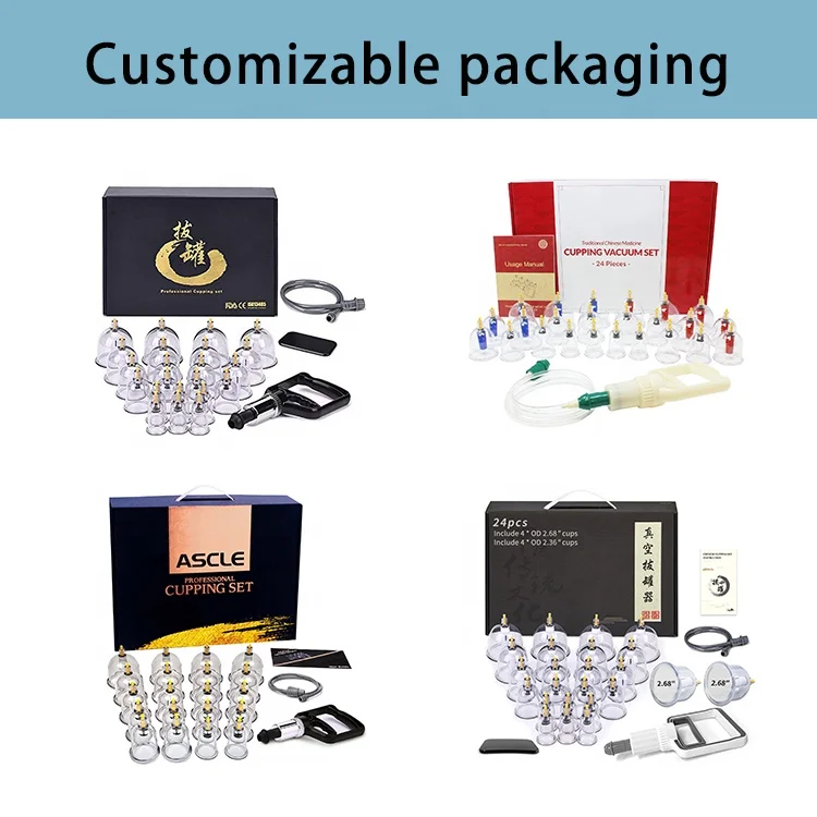 Cupping Equipment Set 6PCS Plastic Vacuum Chinese Cupping Cups Wholesale