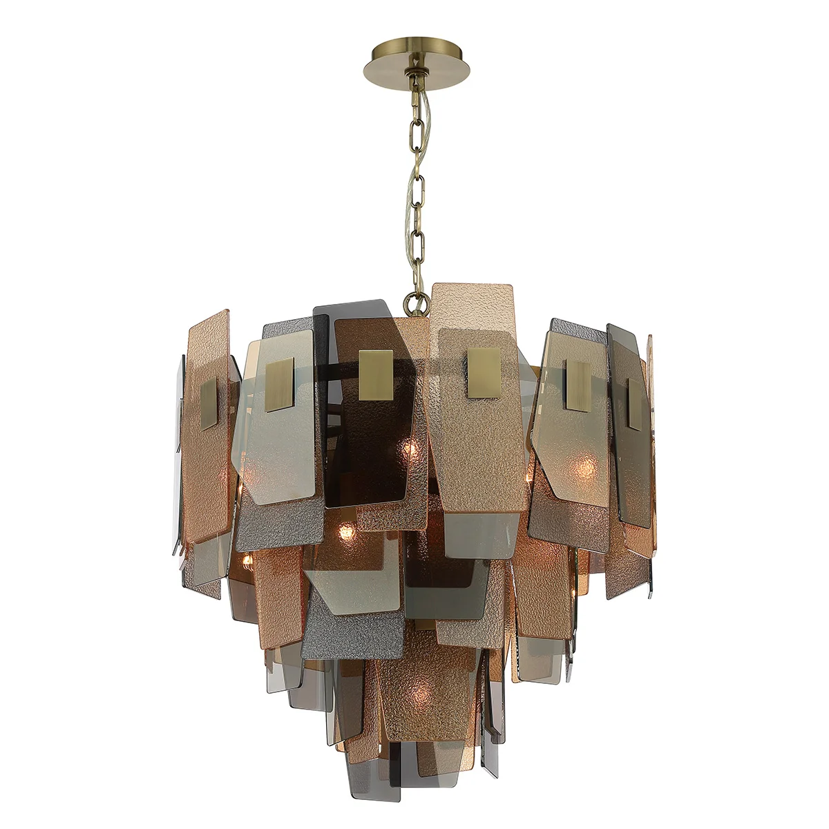 brushed brass amber glass lamp home decorative designer lamp modern ceiling pendant chandelier for villa high ceiling