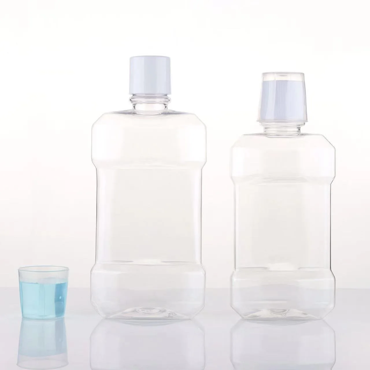 Wholesale Empty Travel Portable Oral Hygiene Mouth Wash Cleaning Packaging Container 250ml 500ml PET Plastic Mouthwash Bottle