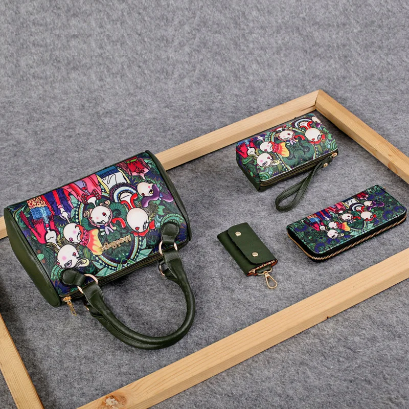 Good Quality Factory Directly Hollow Out Set Custom Velvet Pocketbooks Purse Handbags Luxury Tote Handbag