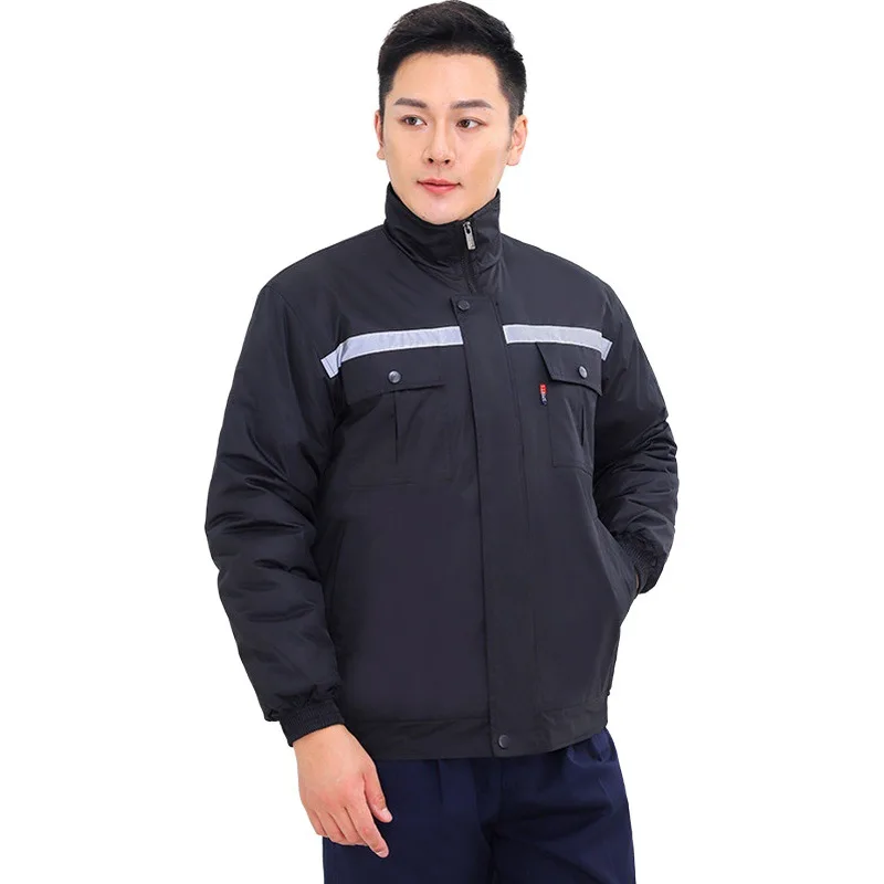 Customized Logo Available Winter Long and Short Sleeve Buttons Black Security Guard Uniform Shirt