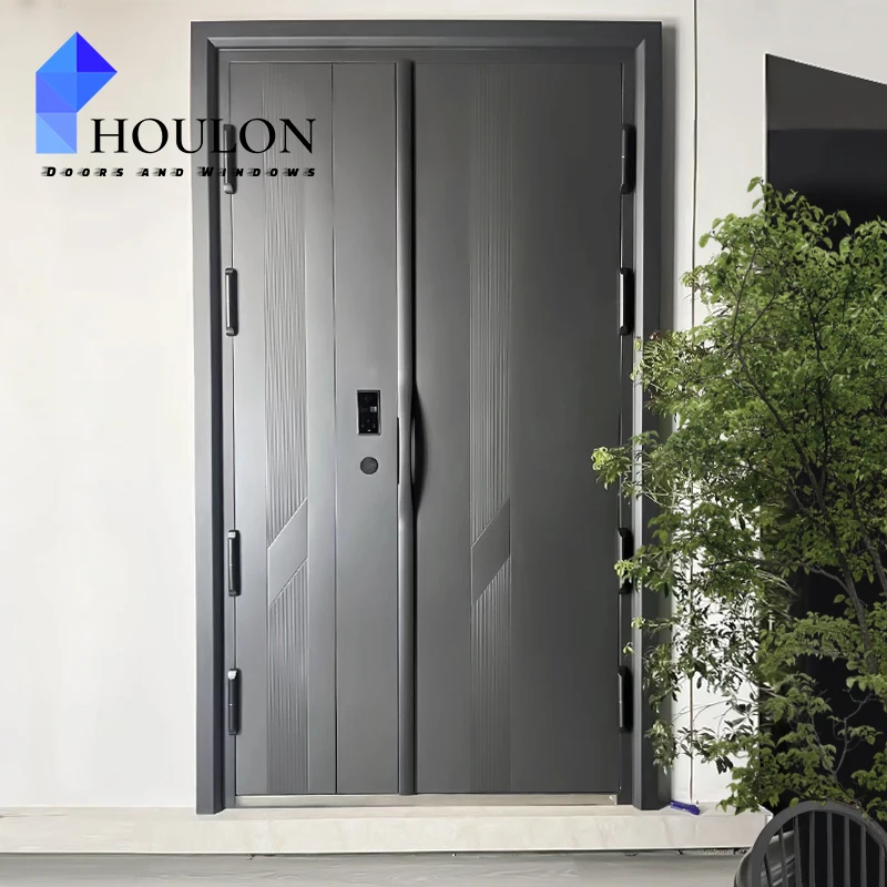 2025 Modern Design Best Price High Quality Metal Galvanized Steel Security Doors Galvanized Steel Commercial Doors