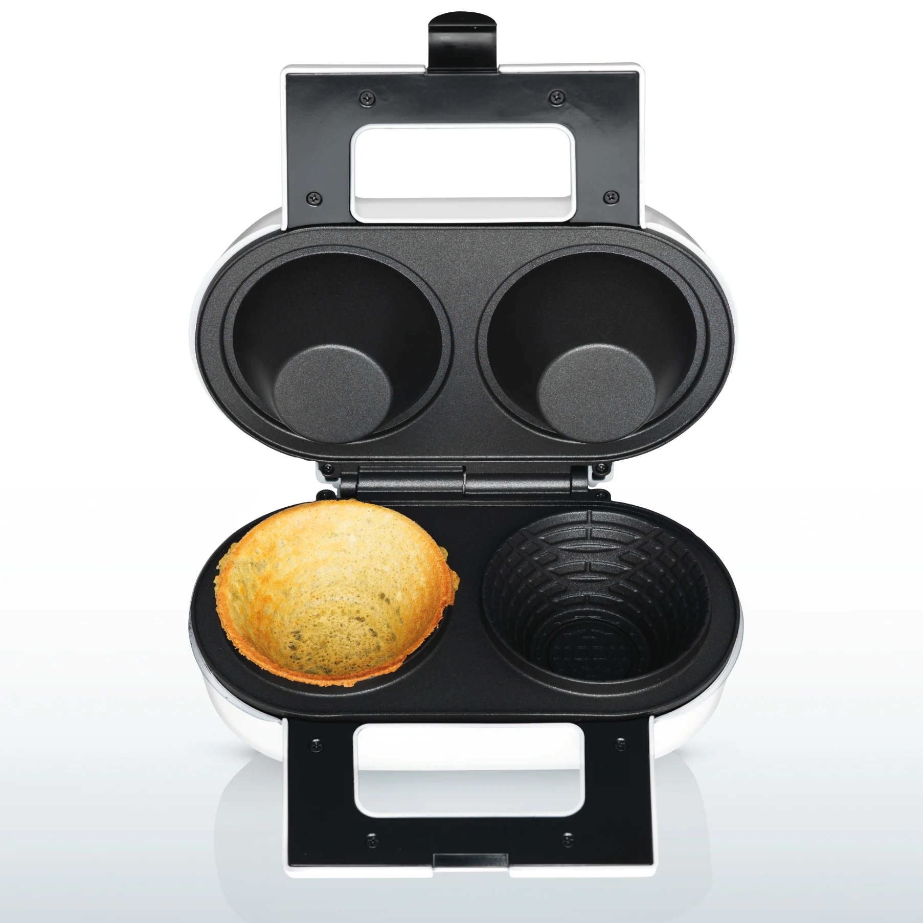 2 Bowls waffle Maker with non-stick coating surface