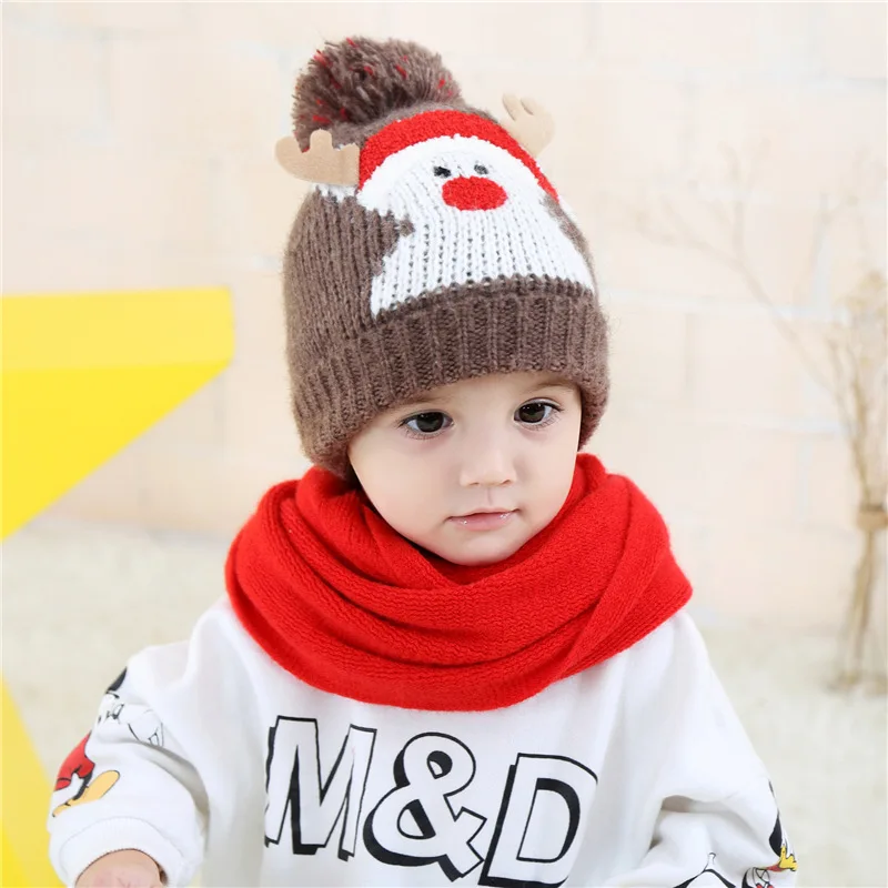 Custom Pom Pom Knit Skull Toque Winter Warm Boy Christmas Beanie Hats for Kids