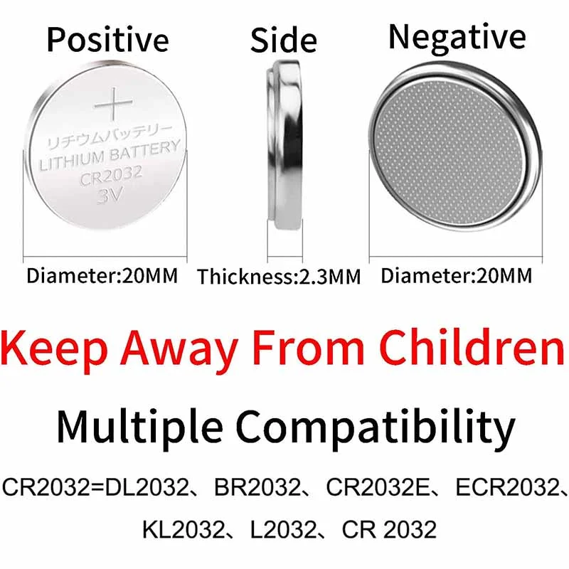 Hot Sale 3V Lithium Coin Cell CR2032 Button Cell Battery