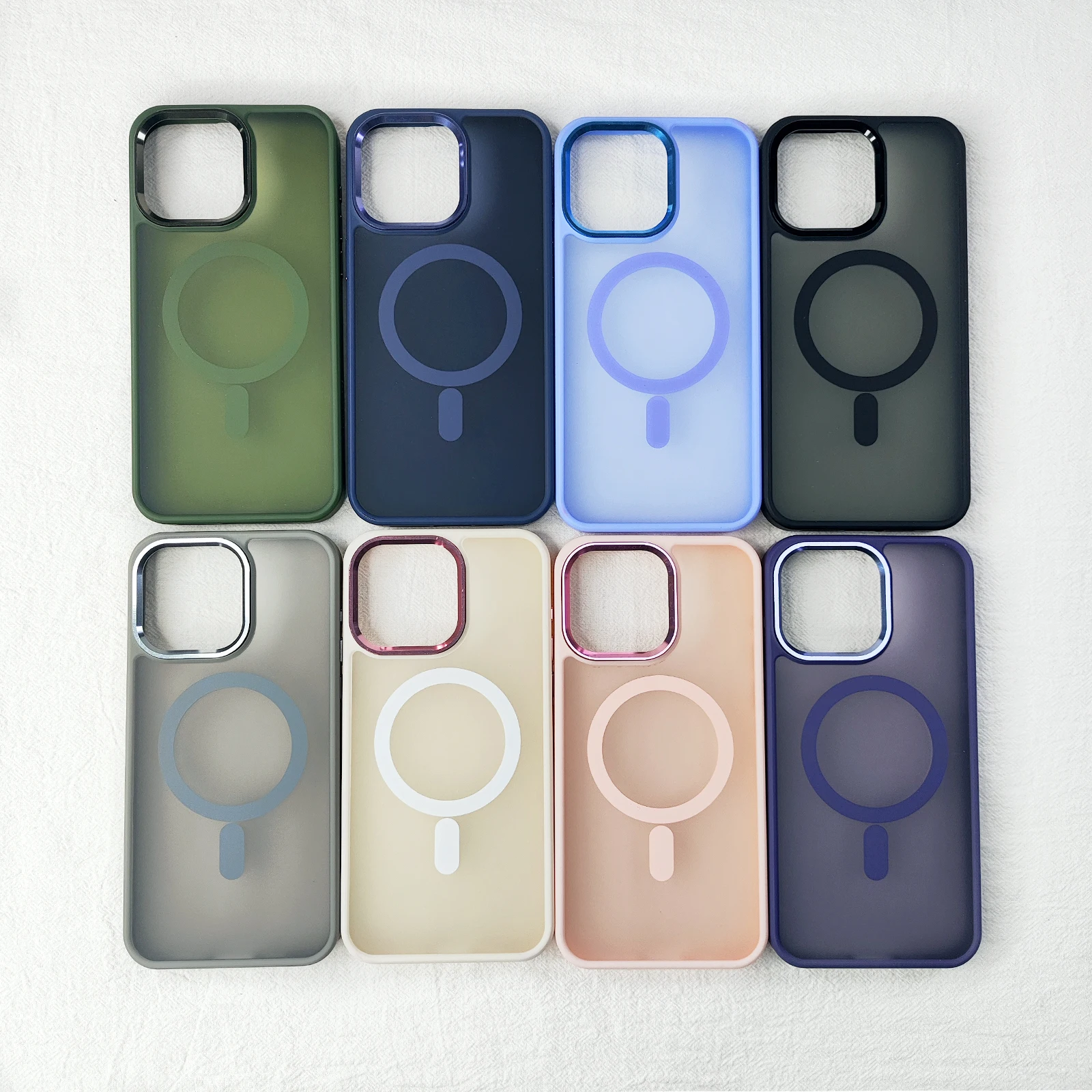 Ready to ship frost clear magnetic  phone cases for iphone 15 pro max 14 pro 13 12 11 shockproof cover fundas para celulares