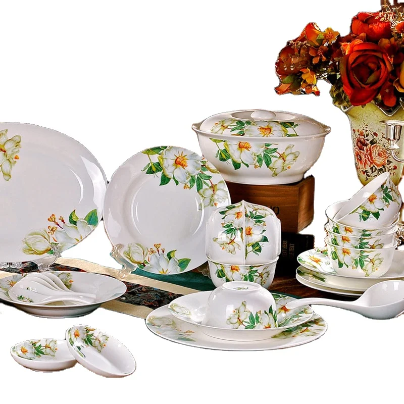 Wholesale 2021 hot new products in China bone china tableware 51 piece tableware