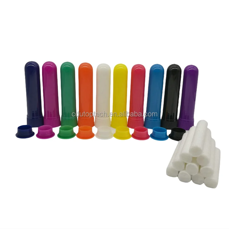 Nasal Inhalers White Black Blue Plastic Nasal Inhaler Private Label Herbal Empty Blank Nasal Inhalers With Cotton Wicks