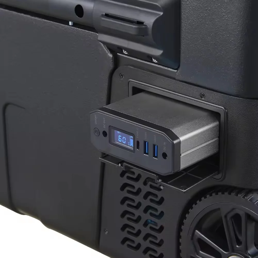 12 Volt 12v 24v 75l/95 Dual-Zone Dual-Temperature Rechargeable Charge Fridge Portable Car Refrigerator For Camping With Battery