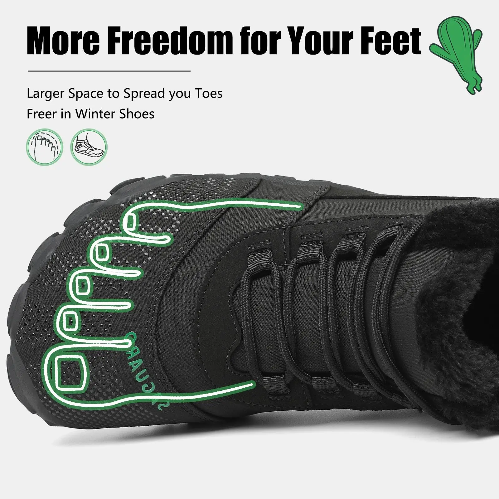 SAGUARO 5mm Rubber Men and Women Fitness Walking Shoes Autumn Minimalist Snow Boots New Design Insulated Winter Barefoot Shoes