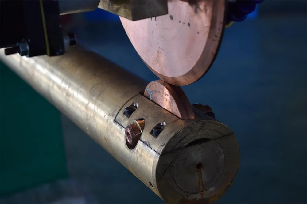 HVAC duct lock seam closer pneumatic welding forming machine for round pipe