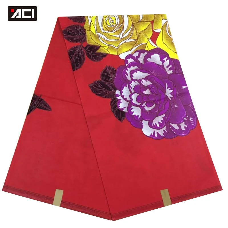 ACI Customized African Wax Prints Fabric Ankara 100% Cotton Veritable Wax Super Java Print Fabric 6 Yards/Piece