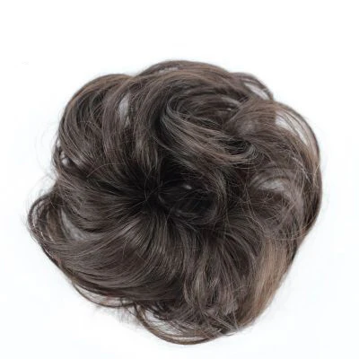 Artificial Flower Chignon Hair Bun Pieces Updos Wavy Curly Messy Wedding