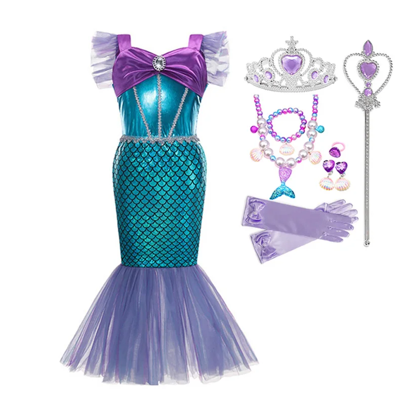 Summer Girls mermaid swimsuit Kids Dress Cosplay Costumes For Baby Girl Dress Up Costumes Stock