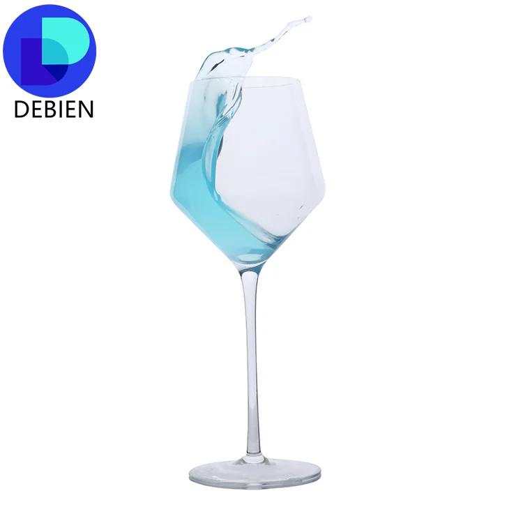 new wholesale amber blue gold colored glassware pink wine crystal goblets vintage glass cups