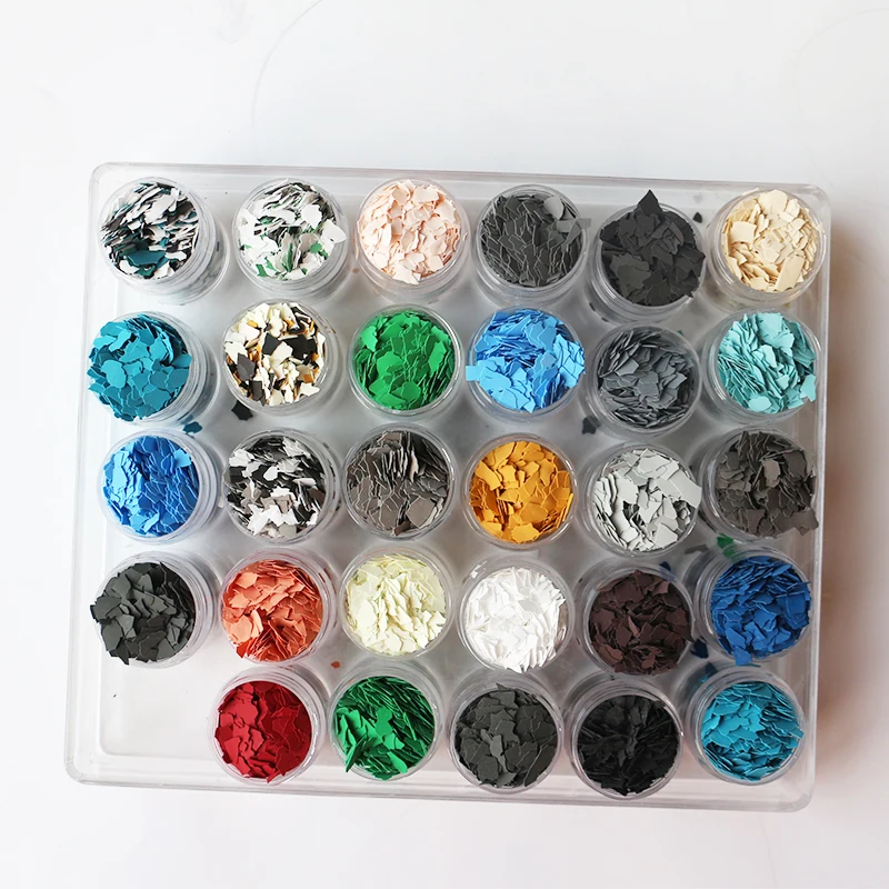 QS-F4 Epoxy flakes Floor Decorative color chips for garage Floor Pool steps Colorful