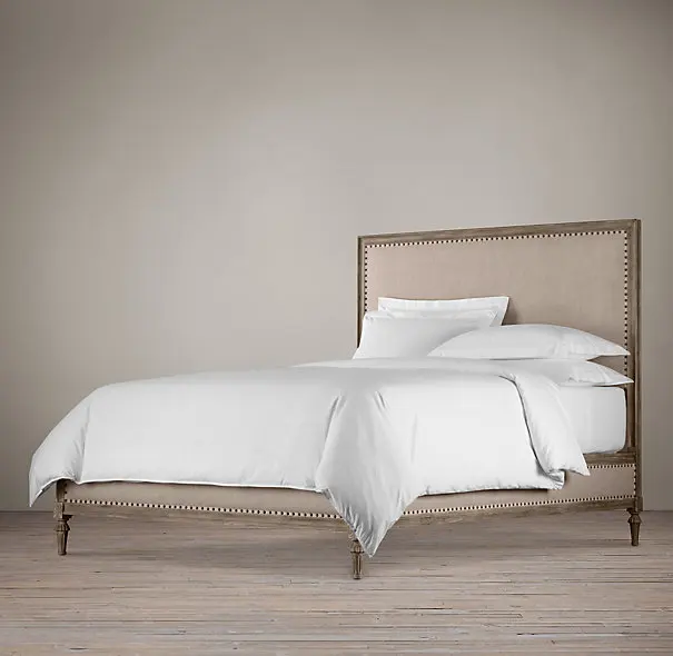 2024 Американская страна Ретро легкая Роскошная простая спальня с высокой спинкой из массива дерева мягкая сумка двуспальная кровать