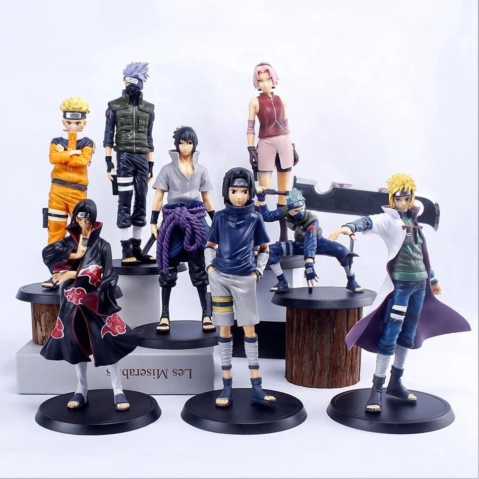 Different Style of Aruto Uchiha Sasuke Itachi Hatake Kakashi Uchiha Obito PVC Anime Figure Statue Model Toy 10~20cm