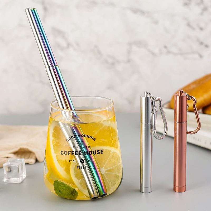 Approved Collapsible Foldable Metal Cocktail Straw