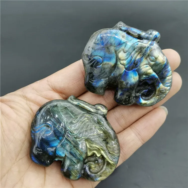 Природный драгоценный камень резной в виде животного кварц лабрадорит слон используемый для дукторов и