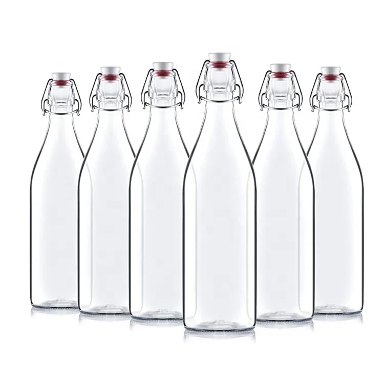 1000 мл прозрачная поворотная крышка стеклянная бутылка для пива сока Kombucha