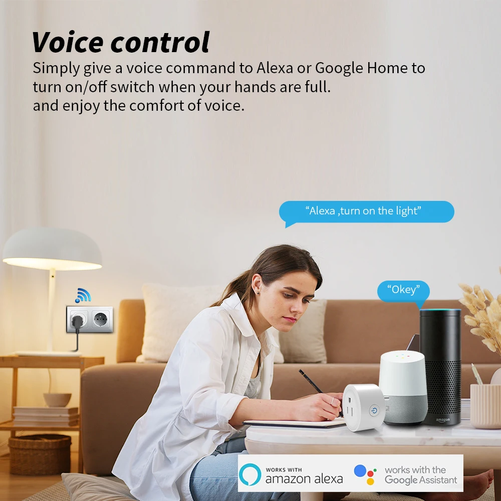 US  Tuya Wifi  smart power plug APP control home use intelligent socket Smart Plug For Google Home Alexa