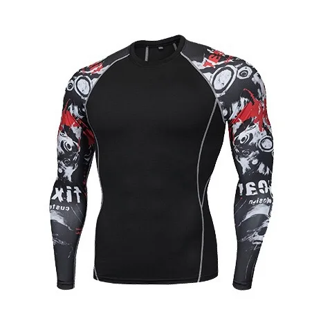 Новая модная потрясающая спортивная одежда, футболка с длинным рукавом Rashguard, сублимированная спортивная одежда