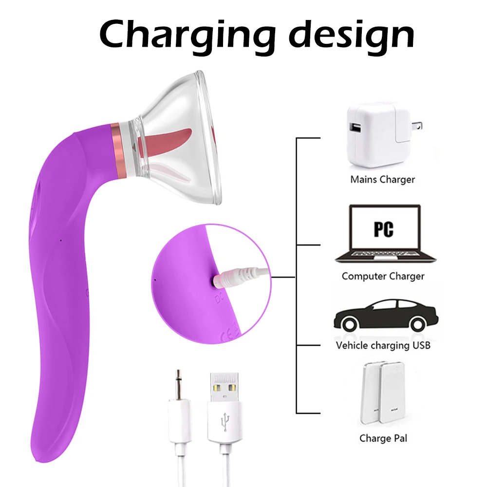 10 Modes Tongue Licking Clitoris Stimulator Nipple Sucking Vibrator Pussy Dildo Sex Toys for Woman Masturbator Massager Machine