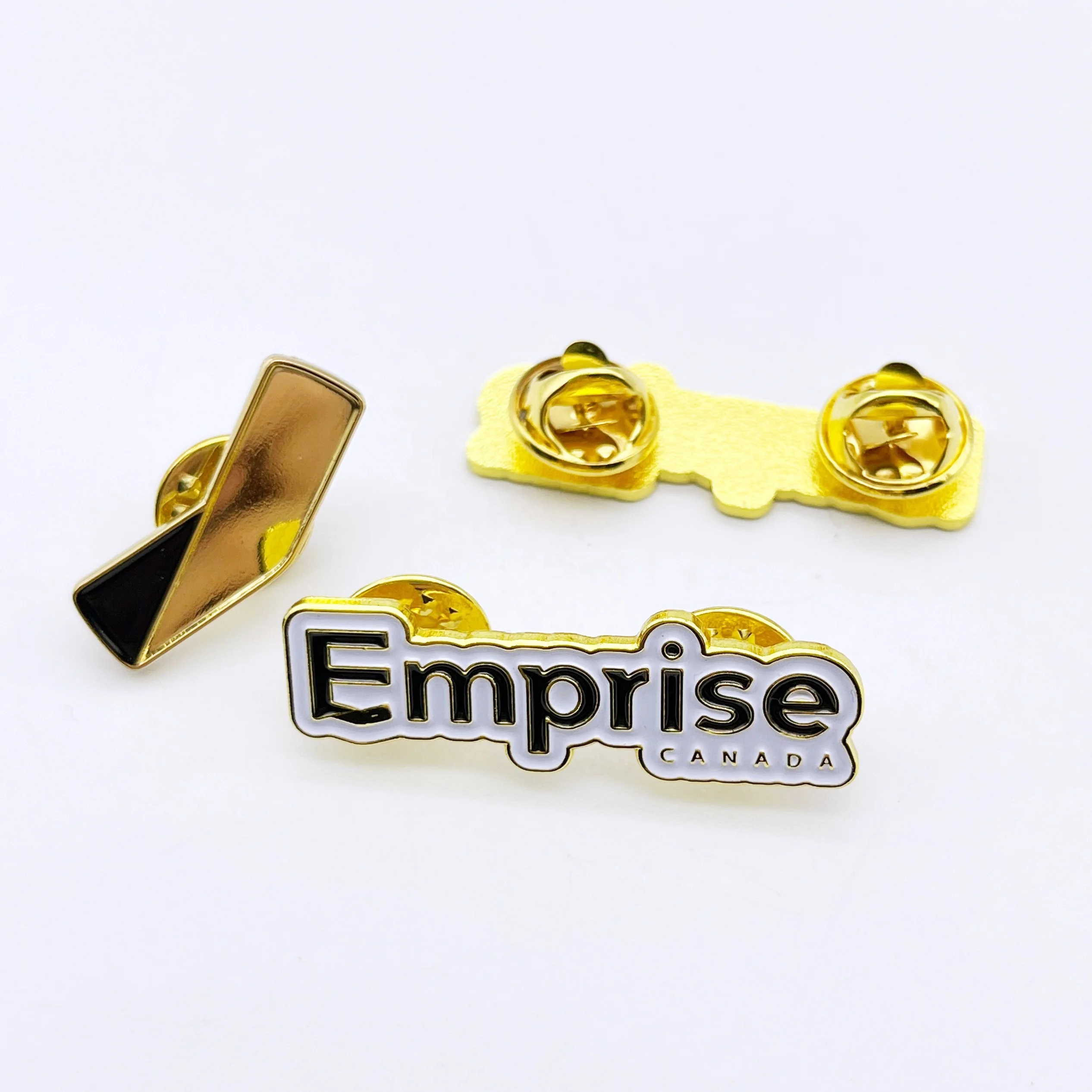 Soft Enamel China Products With Butterfly Clutch Metal Pin Triangle Button Badge JO-TC-19