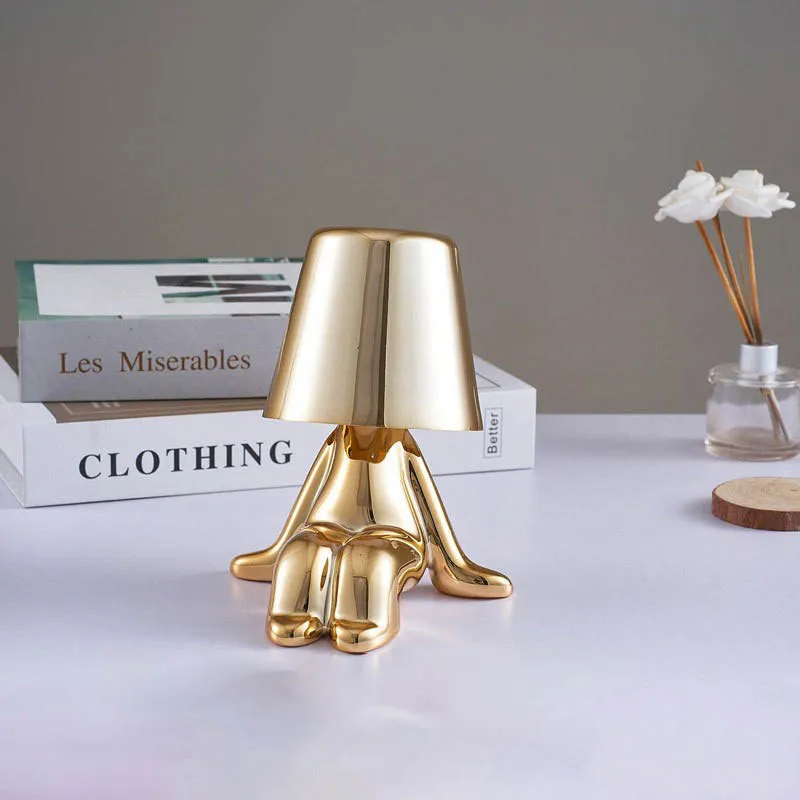 Thinker Little Golden Man Table Lamp Rechargeable LED Night Light Decorative Ornament Atmosphere Bedside Thinker Lamps