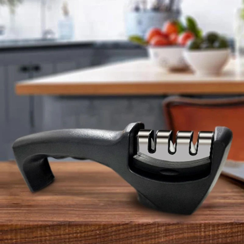 kitchen knife sharpener 3 stage in 1 professional manual scissor sharpener kitchen gadget for fast restore sharp knife