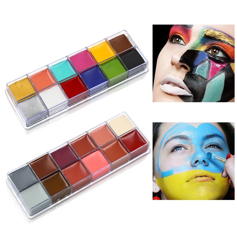 Ready Stock  12 Colors Waterproof Face Body Paint Festival Party Makeup Face Body Painting