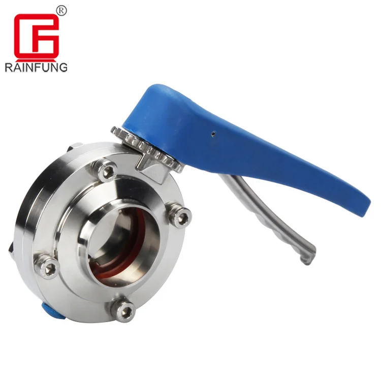 Sanitary Stainless Steel Welded Manual Butterfly Valve With Trigger Handle