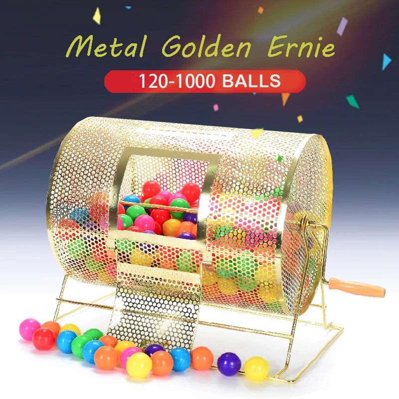 Hot selling manual metal lottery machine bingo box lucky ball draw box hand lottery ticket