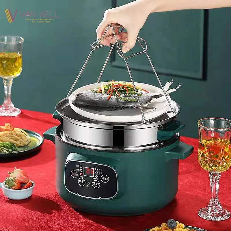 Multi stainless steel soup pot electric cooker frying pan electric skillet intelligent cooking pot preset timing cookware set