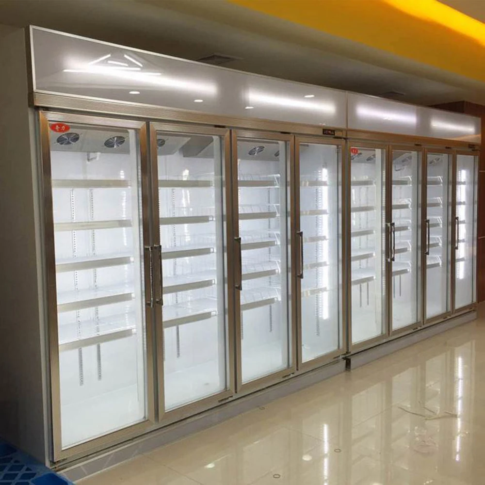 Refrigerator Equipment Glass Door Showcase Stainless Steel Glass Door Display Fridge Beverage Chiller
