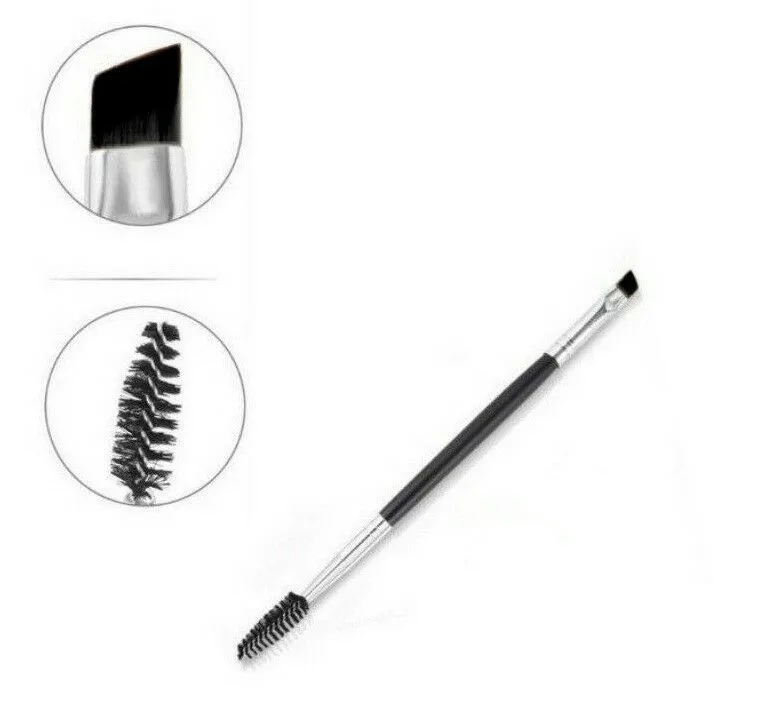 Eyebrow Double Ended Flat Angled Eyeliner Eyeshadow Make up Brow Mascara Brush