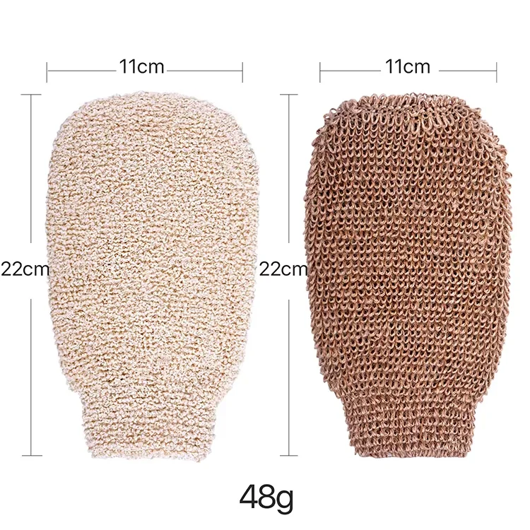Eco-Friendly Bamboo Fiber Natural Hemp Face Towel Gloves Blistering Soap Bag Body Scrub Shower Exfoliator Bathing Gloves Mitt