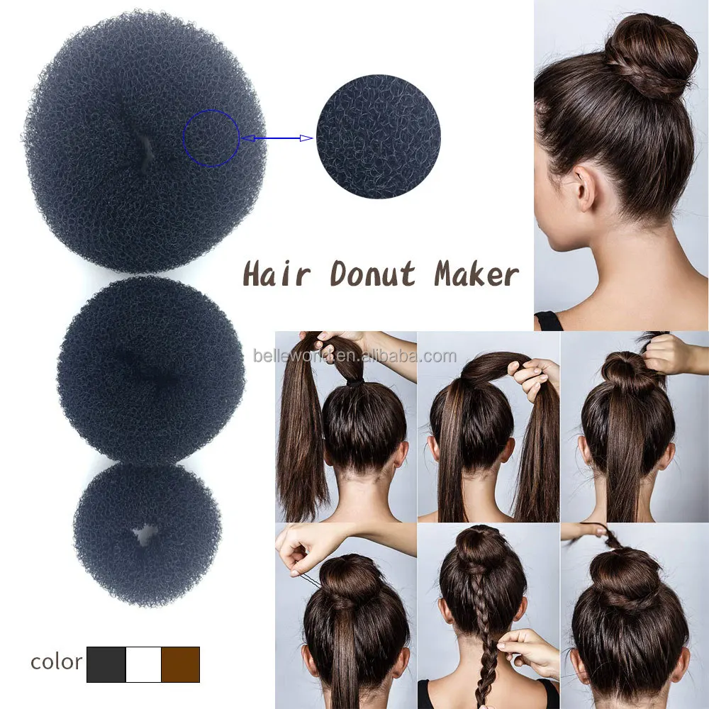 BELLEWORLD factory hot 19pcs hair styling accessories set donut maker elastic band hair bun maker donut and hair pins for women