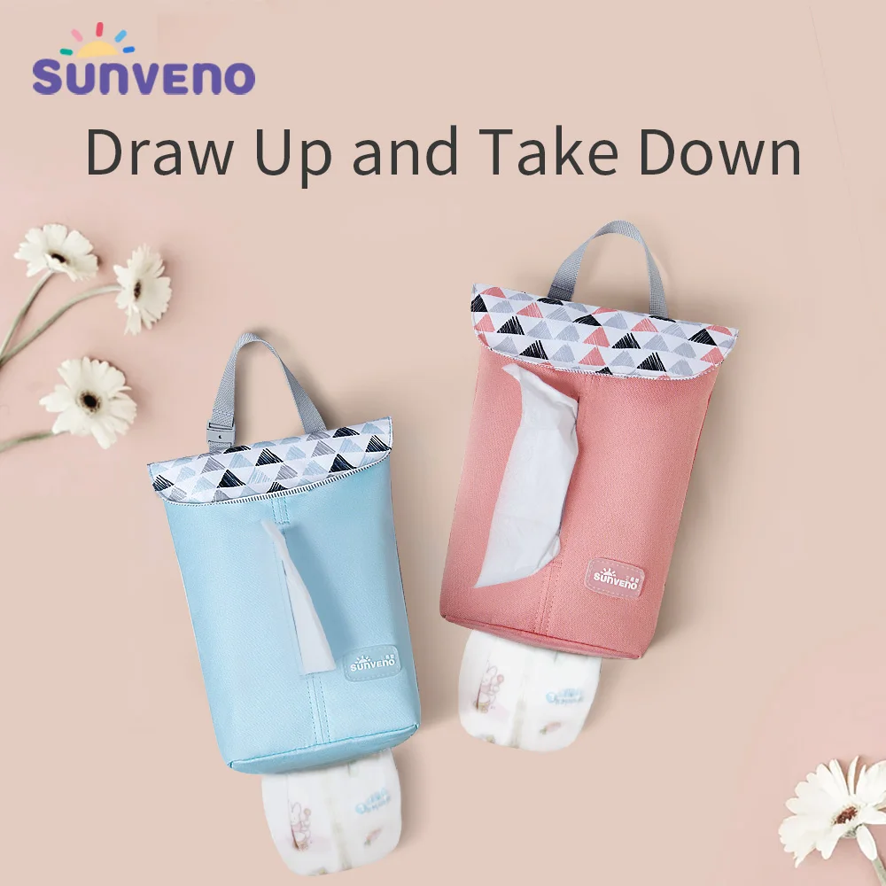 Sunveno Baby Diaper Bag Organizer Reusable Waterproof Large Size Fashion Prints Wet/Dry Cloth Bag Mummy Storage Travel Nappy Bag