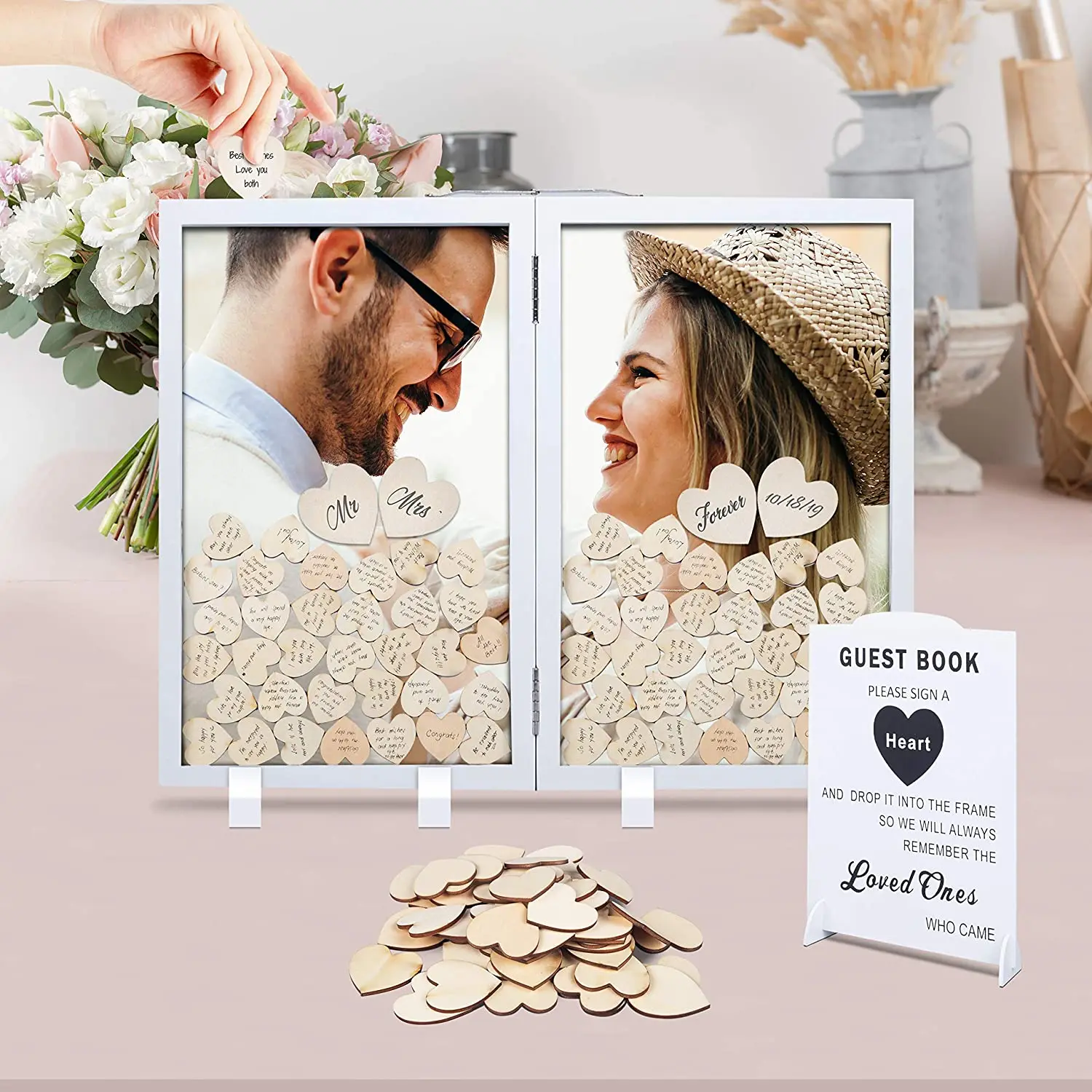 Guest Book Alternative, Drop Top Frame Guest Sign Book Wedding Gift for Wedding
