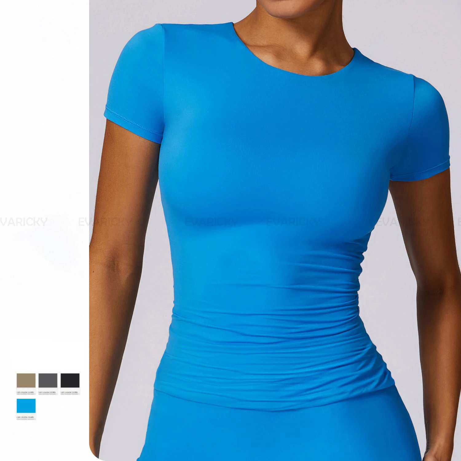 Custom Short Sleeve Sport Gym Wear Slim Fit Workout Yoga Top High Quality Tee Crew Neck Tight Outdoor Running T Shirts For Women