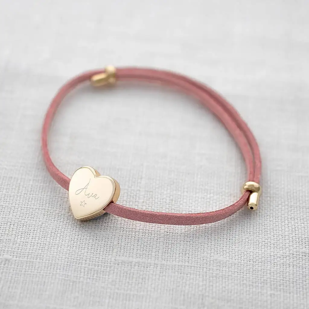 2023 Wholesale Adjustable Handmade Rope Stainless steel Cord String Bracelet with Custom Heat Charm Friendship Jewelry Women