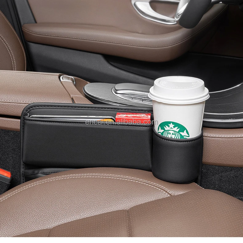 Universal Fit Car Seat Gap Filler Storage Organizer Premium Faux Leather Front Seats Adjustable Gap Filler Car Seat Storage Box