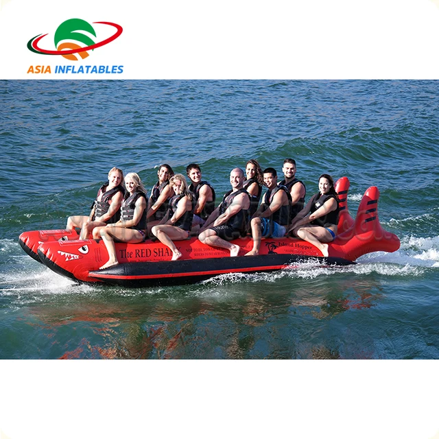 Crazy Banana Boat , Water Sport Inflatable Flying Shark Boat