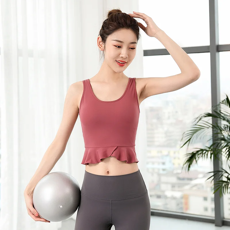 Женский простой бюстгальтер для йоги тонизирующий жилет для упражнений на спине жилет в комплекте с бюстгальтером для спортзала