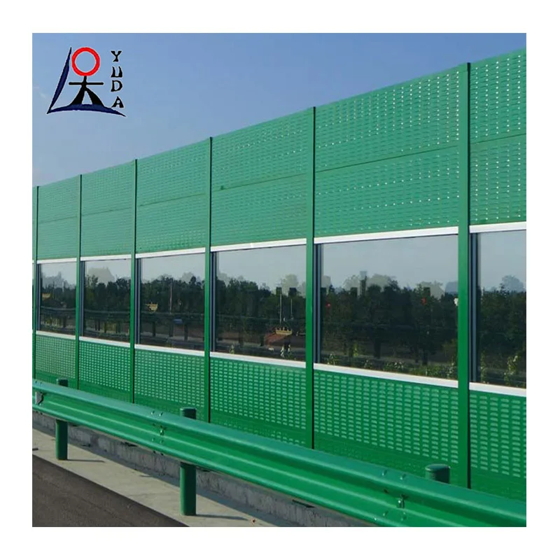 Outdoor traffic sound barrier sheet panels highway noise absorbing fence transparent noise barrier fencing