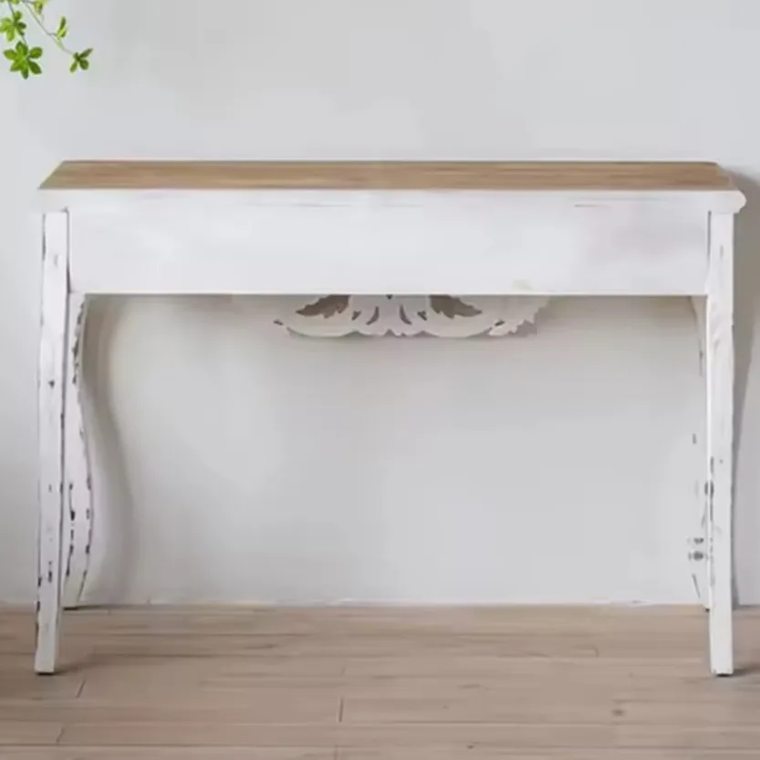 Mamba French Style Rectangular Shaped Entrance Table Living Room Furniture Rustic Classic Solid Wood