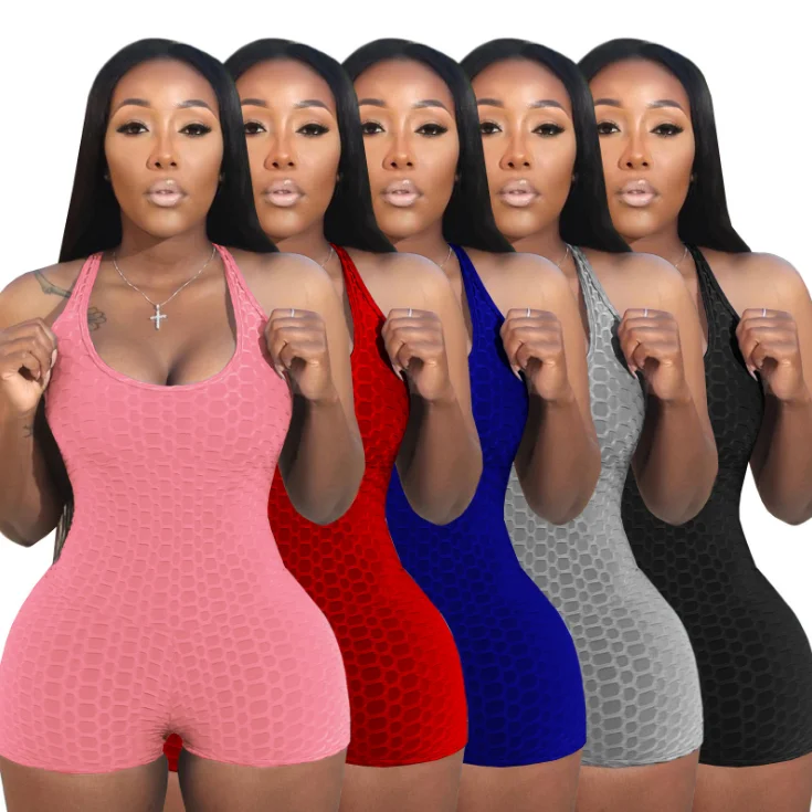Custom sleeveless one shoulder bodycon bandage jumpsuit bodysuits and romper women summer 2021 one piece jumpsuit for women sexy